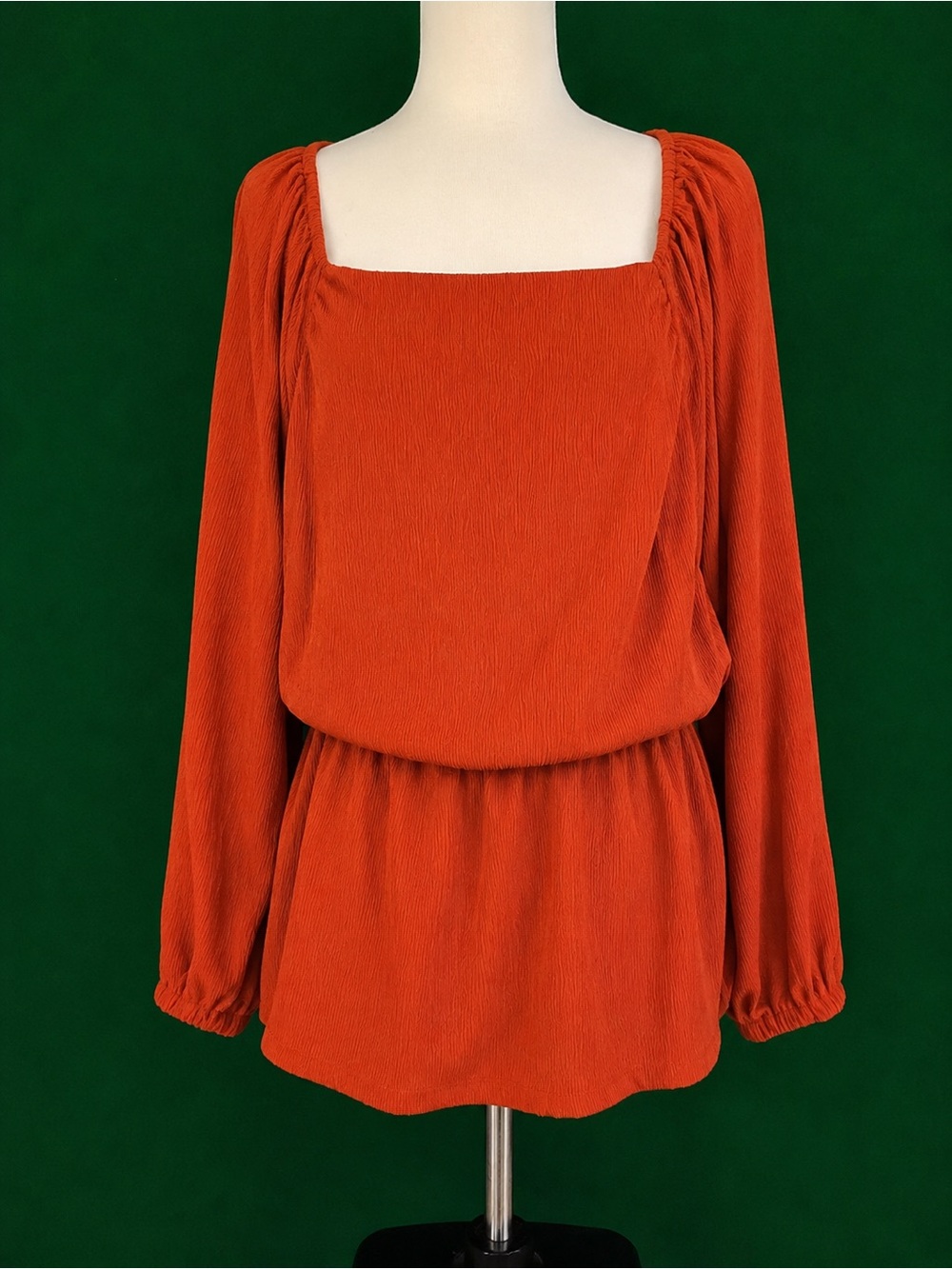 SHEIN Rust Orange Textured Curve Top 2XL